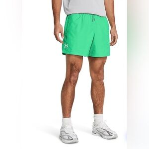 Under Armour Men's Volley Shorts 6in Size Medium Neon Green Mesh Lined Logo Gym